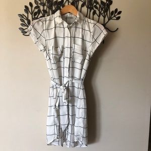 Button down white business casual dress